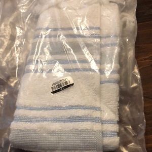 Blue and white striped dish cloth